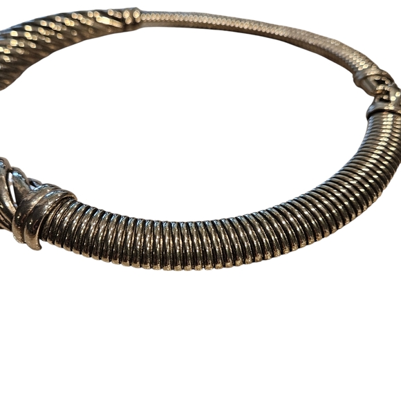 Givenchy Necklace Chunky Silver Choker Necklace 80s Vintage Givenchy - Picture 10 of 15